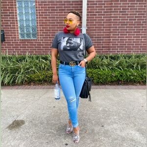 Tupac "Poetic Justice" Gray Graphic Tee - Retro Hip Hop, Size M